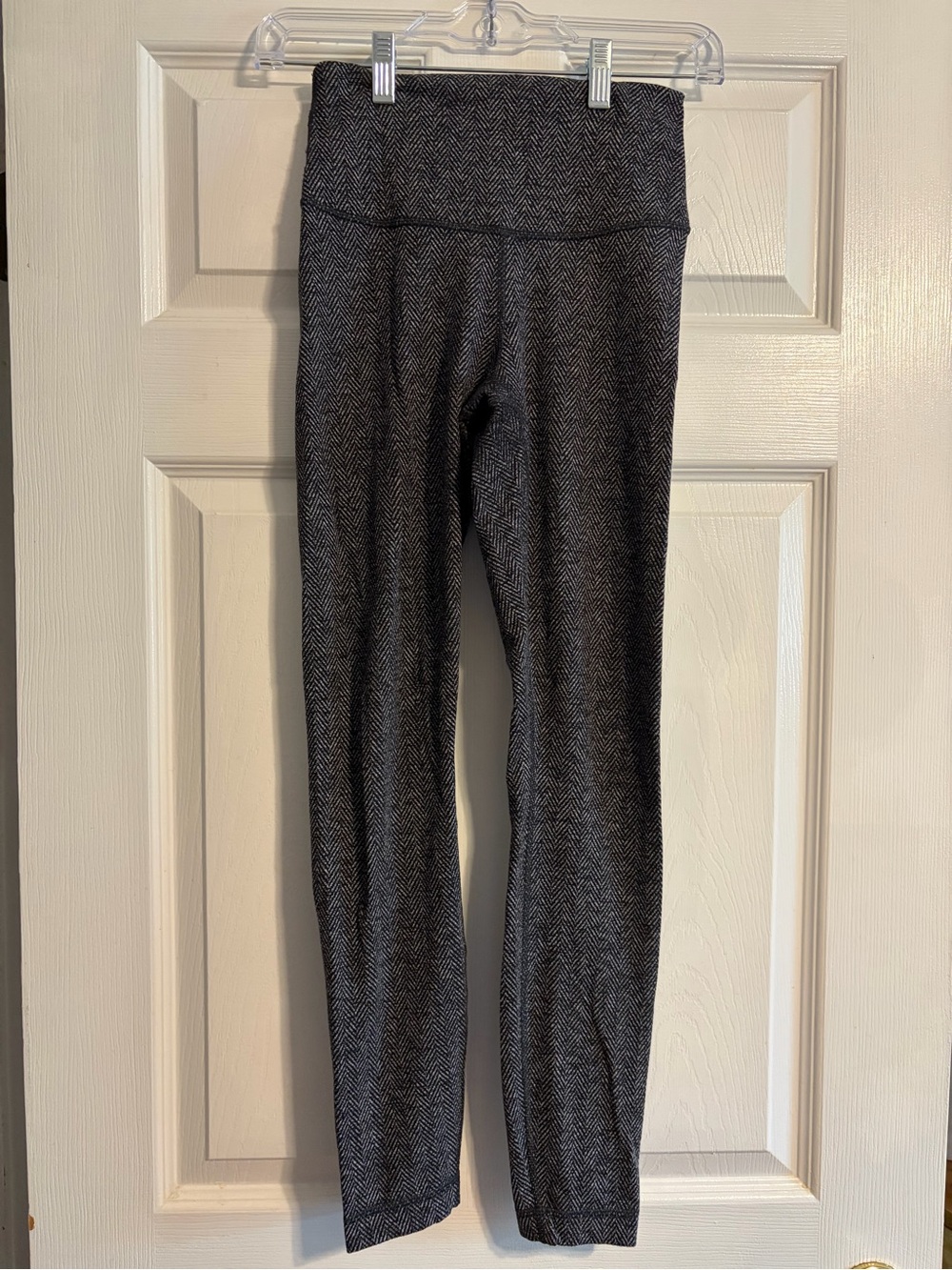 Lululemon Wunder Under Leggings Size 2 Heathered Herringbone Black White 28"